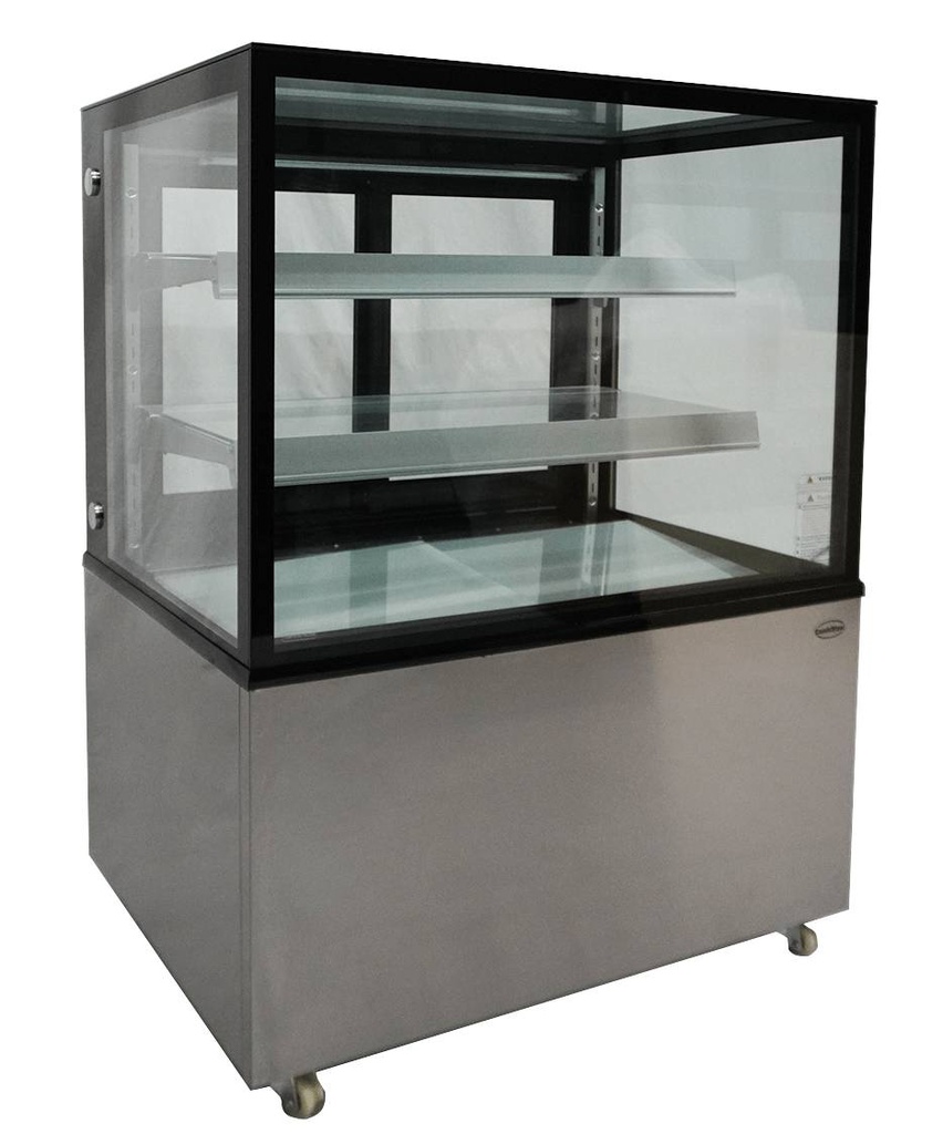 Kühlvitrine, 270 L, 900 x 675 x 1210 mm, schwarz / edelstahl