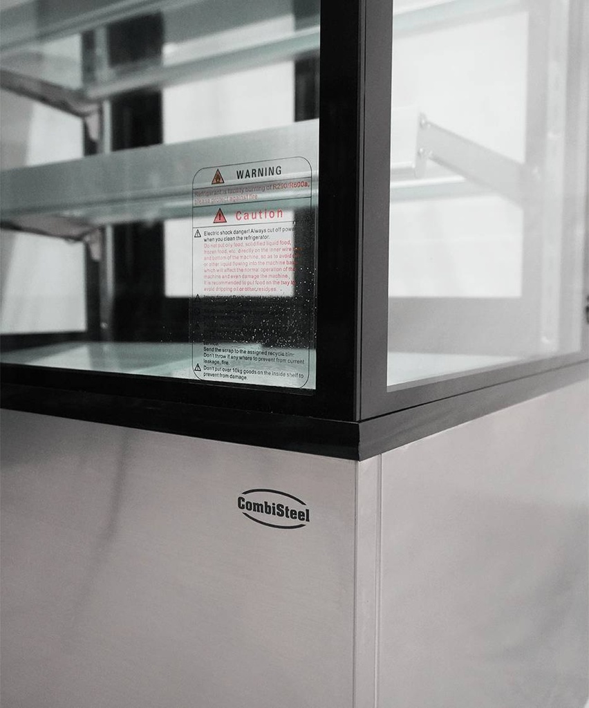 Kühlvitrine, 270 L, 900 x 675 x 1210 mm, schwarz / edelstahl