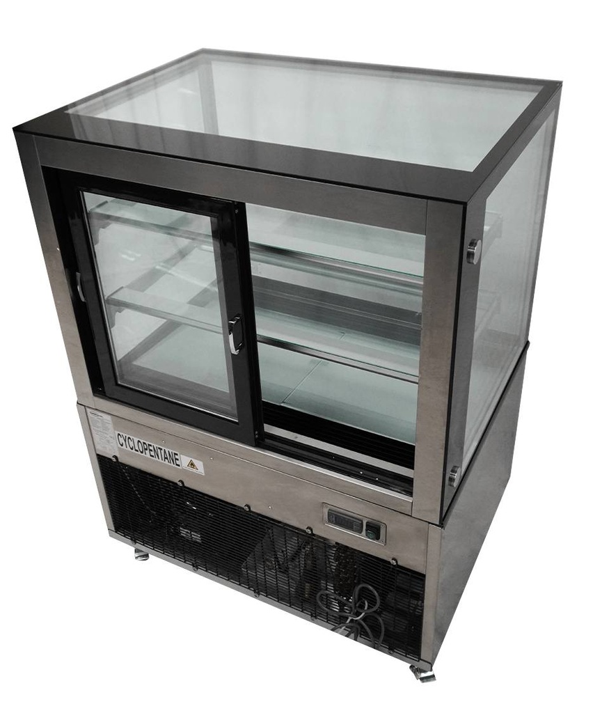 Kühlvitrine, 270 L, 900 x 675 x 1210 mm, schwarz / edelstahl