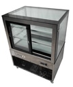 Kühlvitrine, 270 L, 900 x 675 x 1210 mm, schwarz / edelstahl