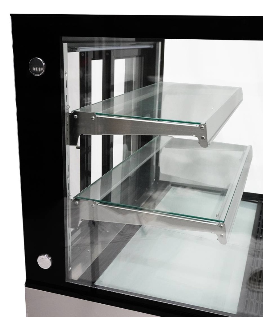 Kühlvitrine, 270 L, 900 x 675 x 1210 mm, schwarz / edelstahl