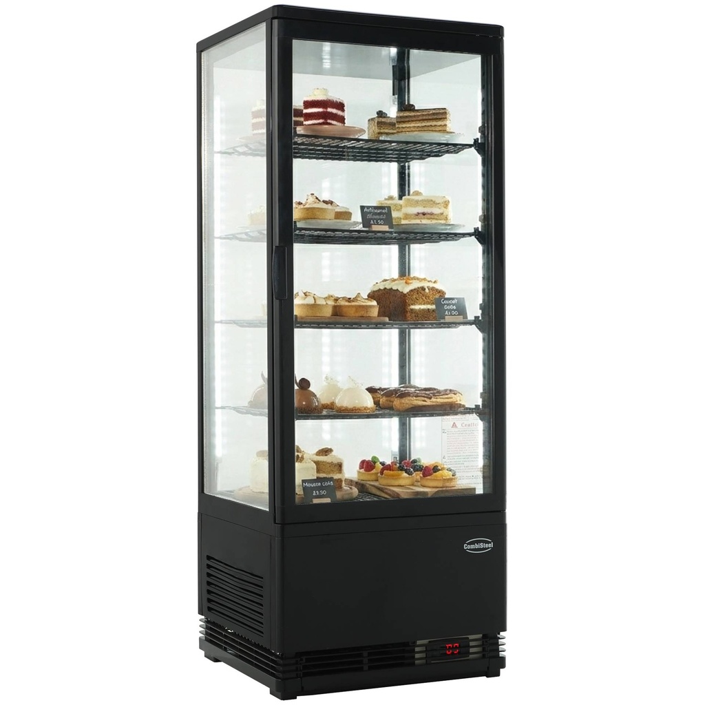 Kühlvitrine, 98 L, 428 x 386 x 1110 mm, schwarz