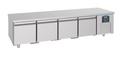 Kühltisch 600 Hoch 4 mit Türen aus Edelstahl, 2200 x 700 x 600 mm