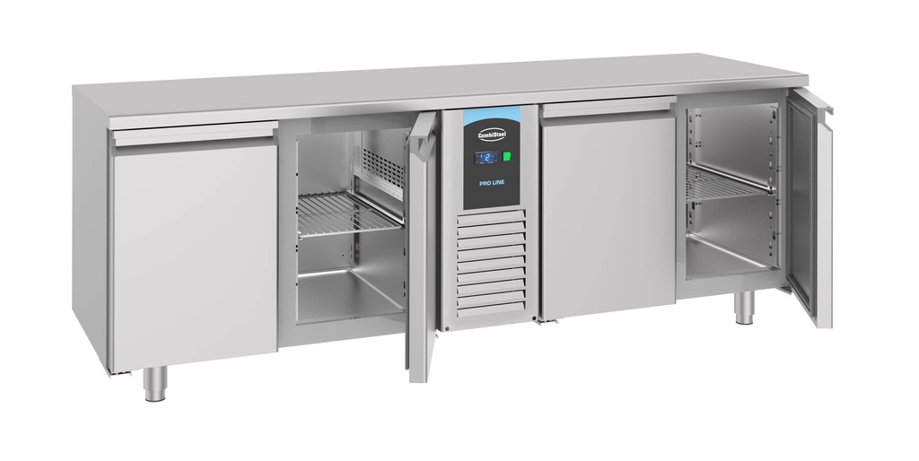 700 Kühltisch 4 Türen aus Edelstahl, 2270 x 700 x 850 mm