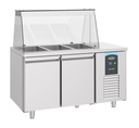 Saladette 2 Türen aus Edelstahl, 3 x 1/1 GN, 1400 x 700 x 850 mm