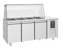 Saladette 3 Türen aus Edelstahl, 4 x 1/1 GN, 1865 x 700 x 850 mm