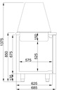 Saladette 3 Türen aus Edelstahl, 4 x 1/1 GN, 1865 x 700 x 850 mm