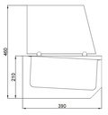 Aufsatzvitrine aus Edelstahl, 6 x 1/3 GN, 1550 x 390 x 460 mm
