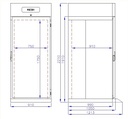 Roll-In Kühlschrank aus Edelstahl, 700 L, 910 x 1210 x 2210 mm