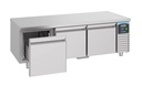 Kühltisch 600 Hoch 3 mit Schubladen aus Edelstahl, 1600 x 700 x 600 mm