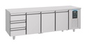 700 Kühltisch 3 Türen aus Edelstahl, 2330 x 700 x 850 mm