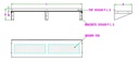 300 Wandborde 1500 aus Edelstahl, 1500 x 300 x 190 mm