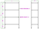 Wandbretter 4 Levels Selbstmontage, 1500 x 500 x 1800 mm