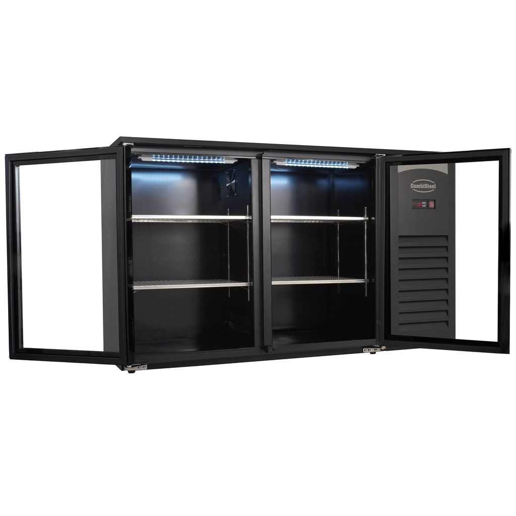 Barkühler 2 Glastüren, 305 L, 1434 x 520 x 860 mm, schwarz