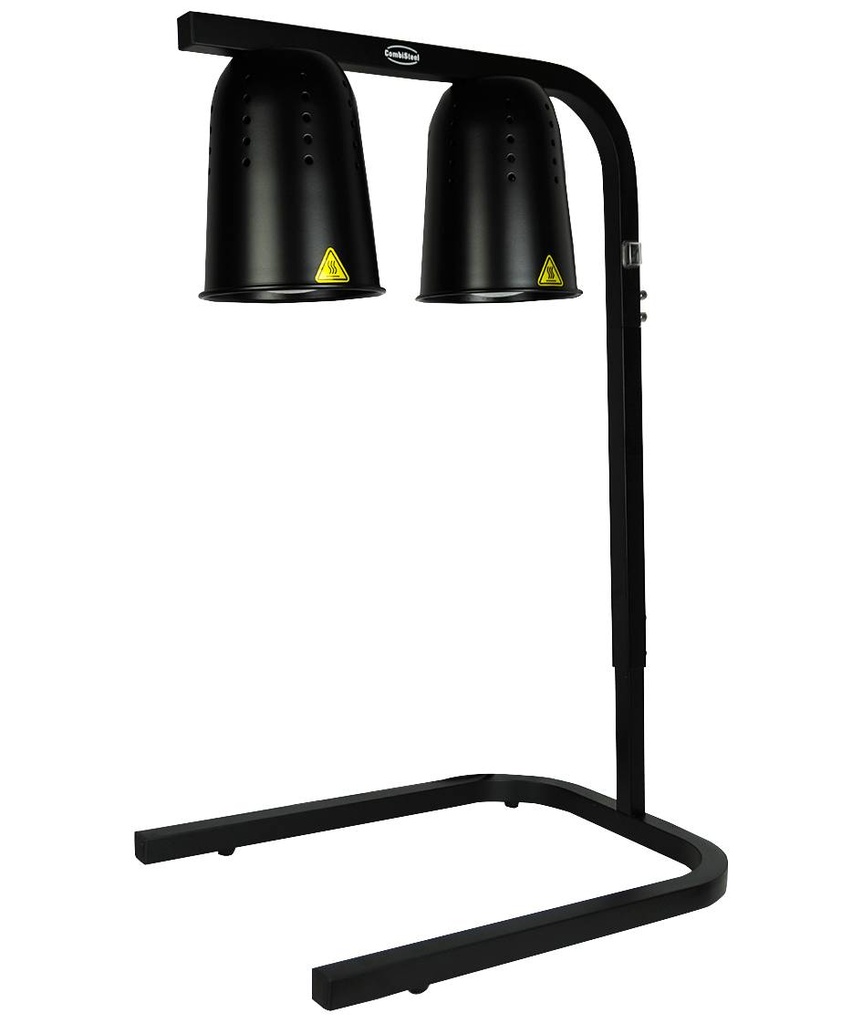 Wärmelampe aus Aluminium, 453 x 360 x 590 mm, schwarz