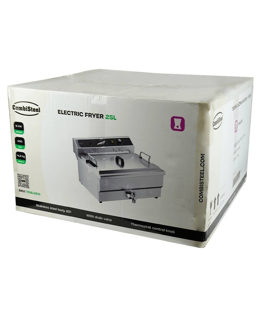 Elektro Tischfriteuse aus Edelstahl, 25 L, 590 x 570 x 370 mm