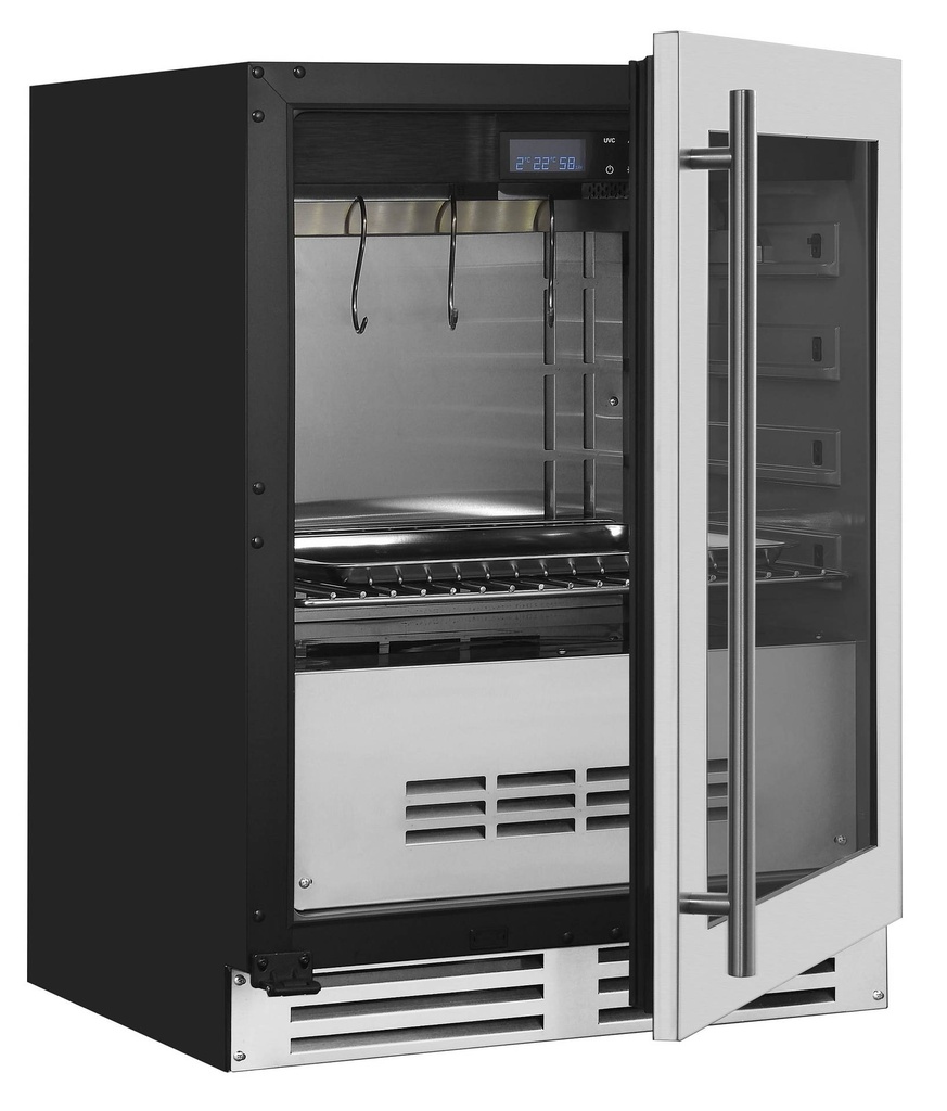 Dry Age Schrank, 127 L, 595 x 570 x 820 mm, schwarz / edelstahl