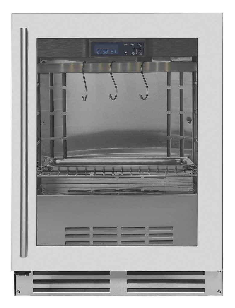 Dry Age Schrank, 127 L, 595 x 570 x 820 mm, schwarz / edelstahl