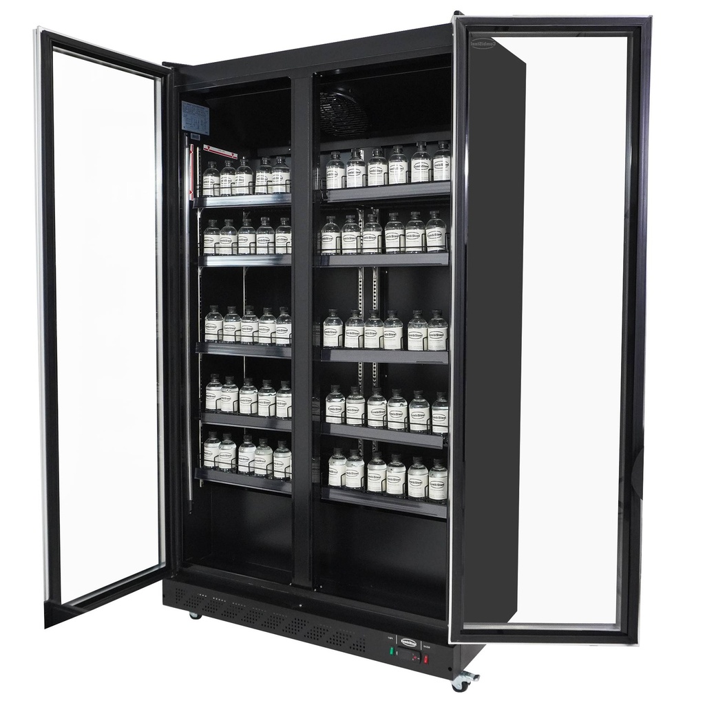 Kühlschrank 2 Glastüren, 1100 x 600 x 1980 mm, schwarz