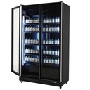 Kühlschrank 2 Glastüren, 1100 x 600 x 1980 mm, schwarz