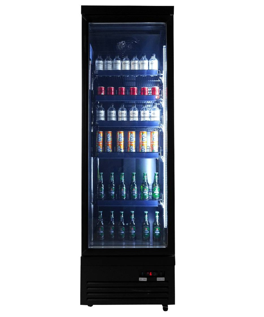Kühlschrank 1 Glastür, 620 x 705 x 2050 mm, schwarz