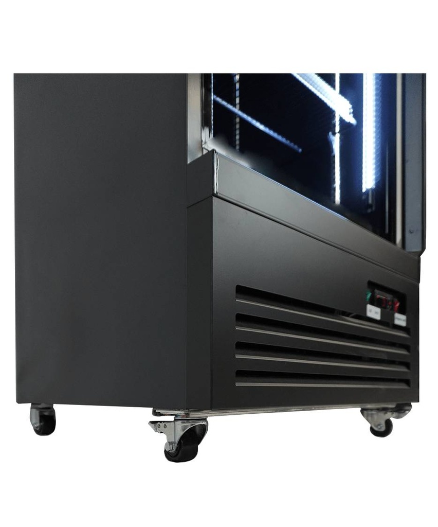 Kühlschrank 1 Glastür, 620 x 705 x 2050 mm, schwarz