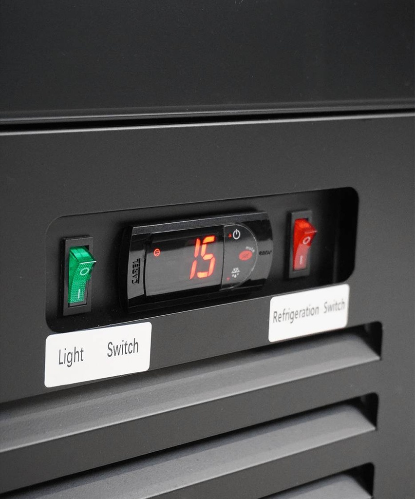 Kühlschrank 1 Glastür, 620 x 705 x 2050 mm, schwarz