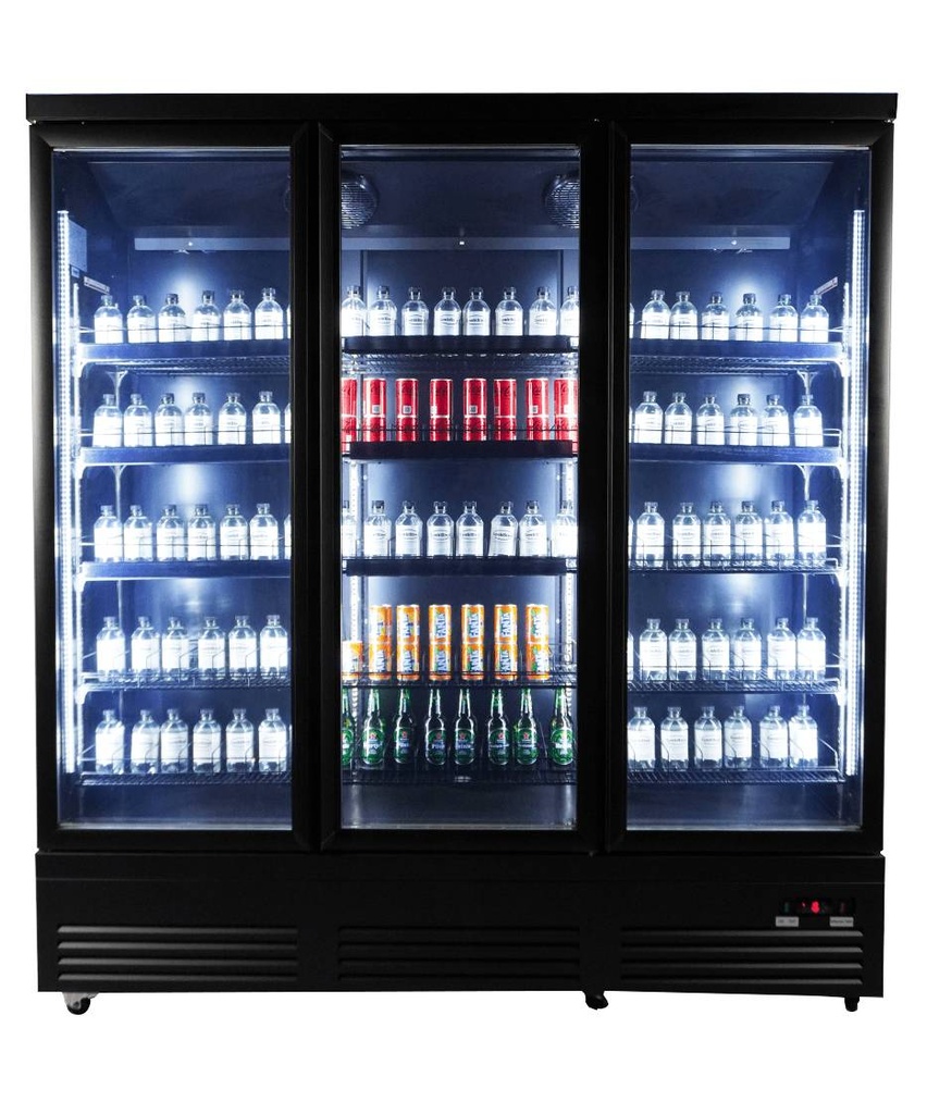 Kühlschrank 3 Glastüren, 1880 x 705 x 2050 mm, schwarz