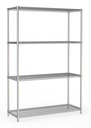 Wandbretter 4 Levels 1200, 1200 x 450 x 1800 mm, chrom