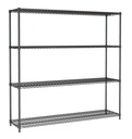 Wandbretter 4 Levels 1800, 1800 x 450 x 1800 mm, schwarz