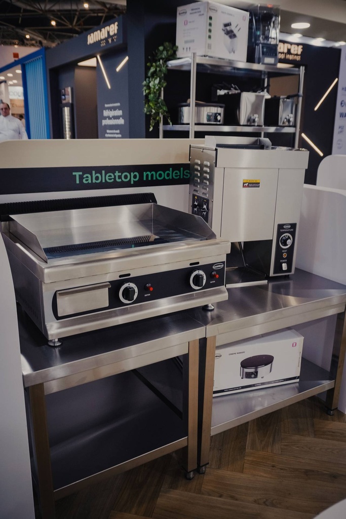 Gas Grillplatte Chrom aus Edelstahl, 650 x 575 x 365 mm