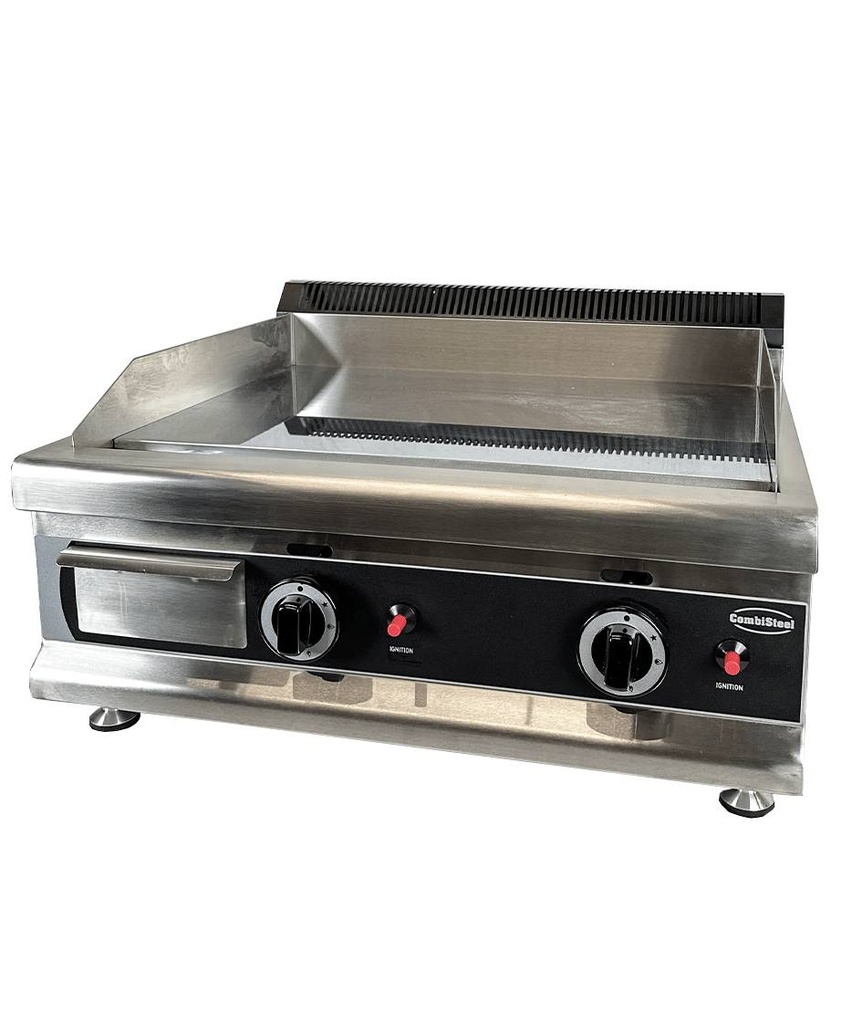 Gas Grillplatte Chrom mit Propan aus Edelstahl, 650 x 575 x 365 mm