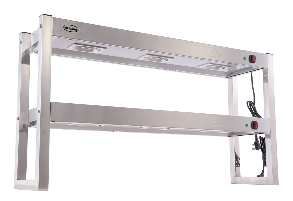 Aufsatzbord Halogen aus Edelstahl, 1200 x 300 x 650 mm