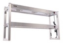 Aufsatzbord Halogen aus Edelstahl, 1200 x 300 x 650 mm
