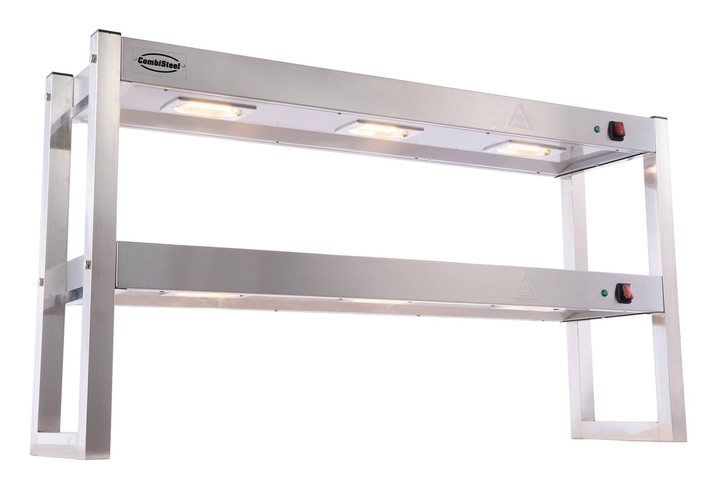 Aufsatzbord Halogen aus Edelstahl, 1200 x 300 x 650 mm
