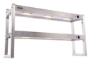Aufsatzbord Halogen aus Edelstahl, 1200 x 300 x 650 mm