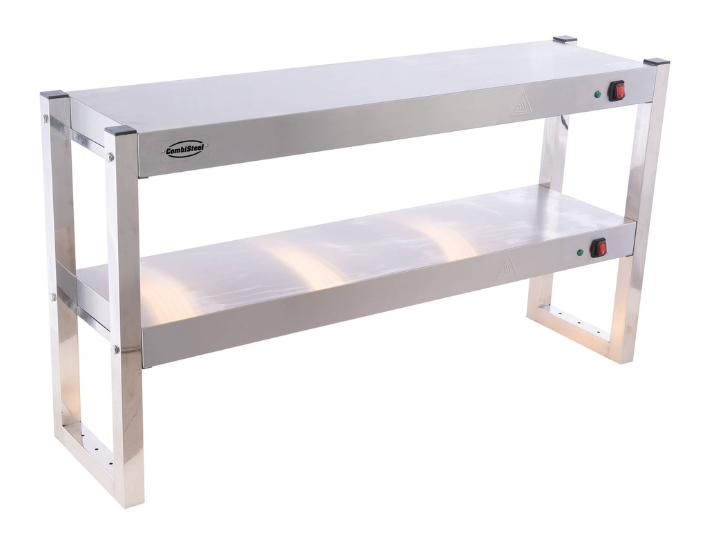 Aufsatzbord Halogen aus Edelstahl, 1200 x 300 x 650 mm