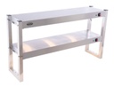 Aufsatzbord Halogen aus Edelstahl, 1200 x 300 x 650 mm