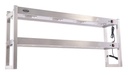 Aufsatzbord Halogen aus Edelstahl, 1500 x 300 x 650 mm