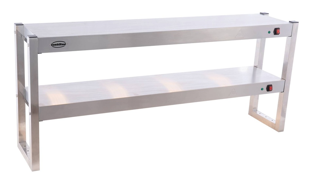 Aufsatzbord Halogen aus Edelstahl, 1500 x 300 x 650 mm