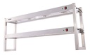 Aufsatzbord Halogen aus Edelstahl, 1500 x 300 x 650 mm