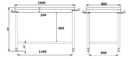 800 Arbeitstisch Offenem Unterbau, 1300 x 800 x 900 mm