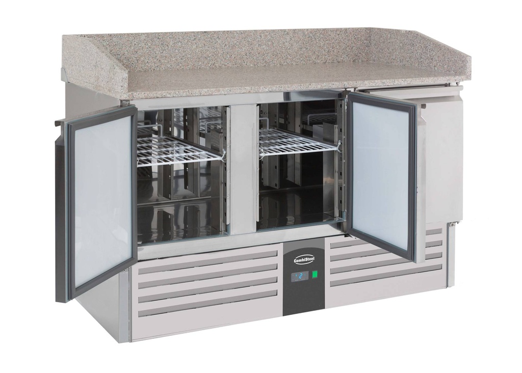 Pizzatisch 3 aus Edelstahl, 1400 x 700 x 1020 mm, 230 L