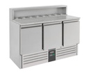 Pizzatisch 3 aus Edelstahl, 1368 x 700 x 1090 mm, 402 L