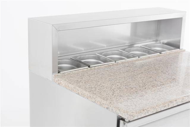 Pizzatisch 2 aus Edelstahl, 903 x 700 x 1090 mm, 230 L