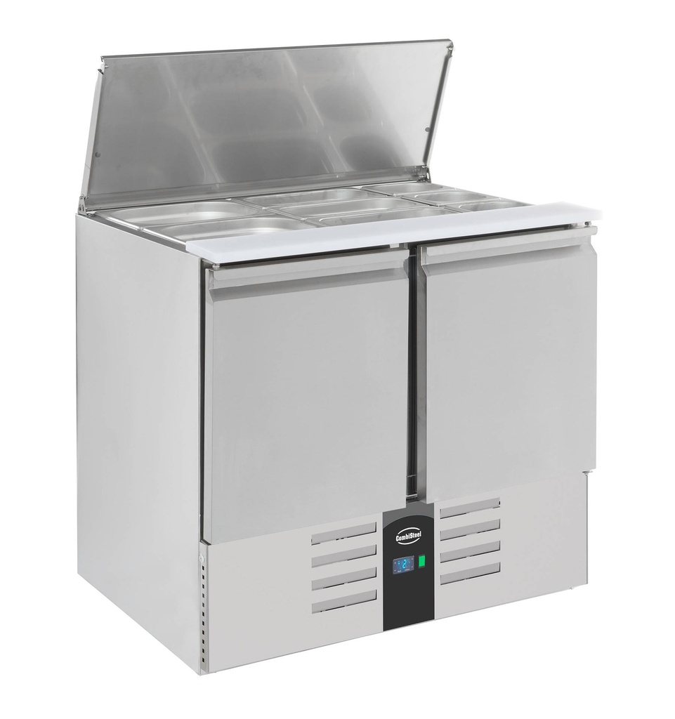 Gekühlde Saladette 2 Türen, 900 x 700 x 870 mm, 230 L