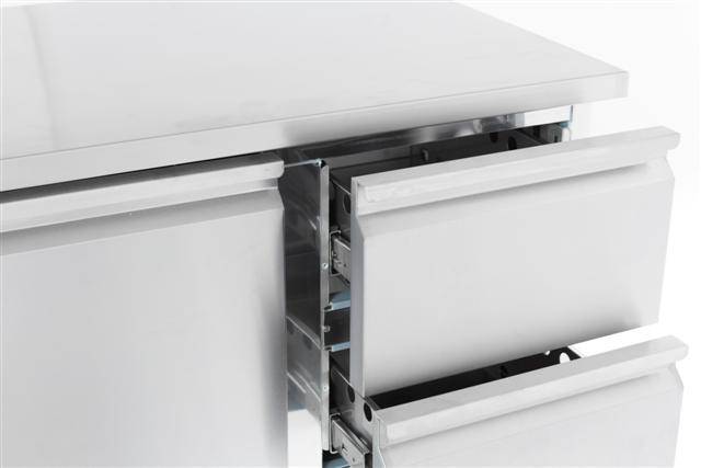 Kühltisch 1 TÜR/2 aus Edelstahl, 900 x 700 x 875 mm
