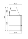 Gekühlte Saladette mit Glas 3 Türen aus Edelstahl