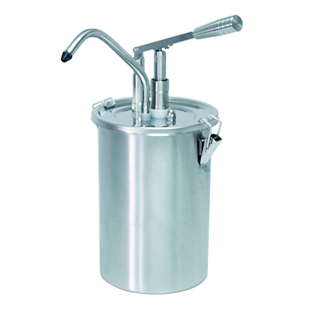 Hebel Dosierspender aus Edelstahl, Ø 180 mm, 4,5 Liter