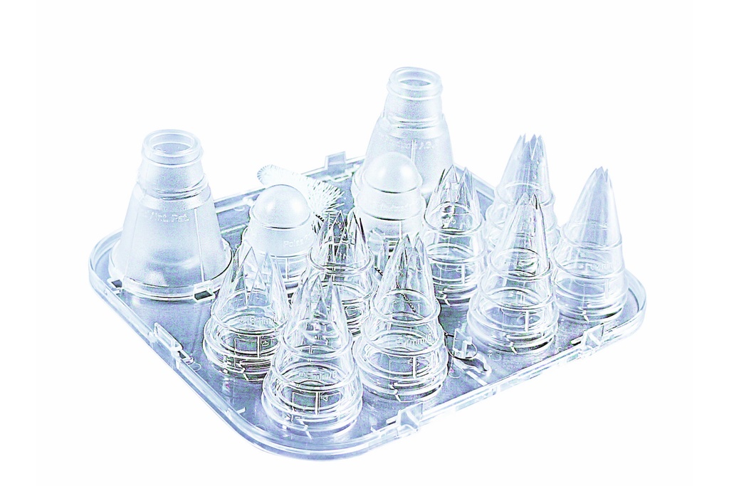 Tüllenkassetten-Set aus Polycarbonat, Ø 4,5–13 mm